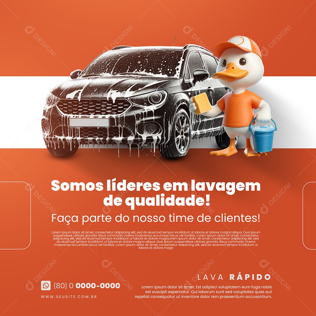 Lava Jato Lavagem de Qualidade Social Media PSD Editável