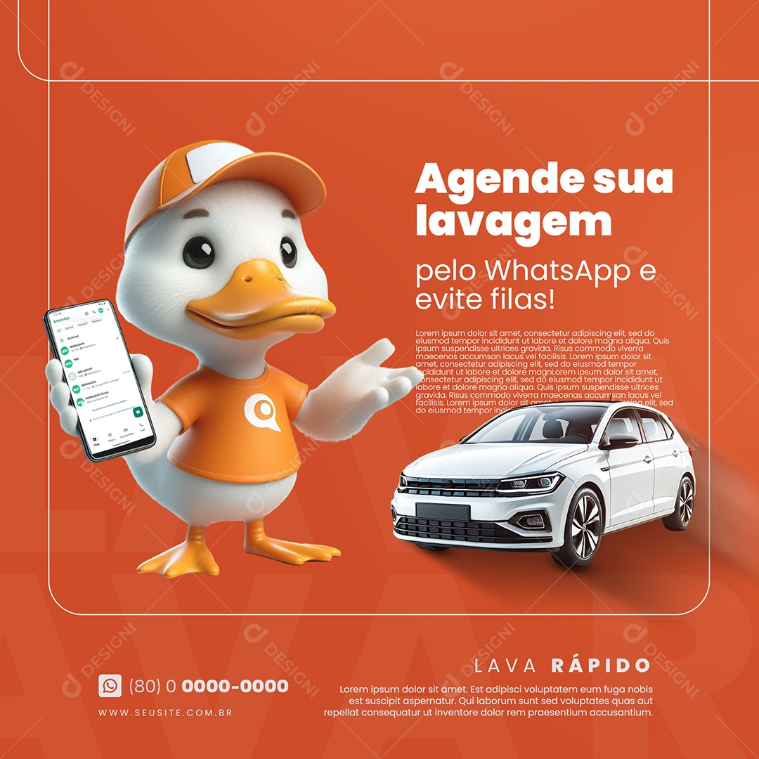 Lava Jato Agende Sua Lavagem Social Media PSD Editável