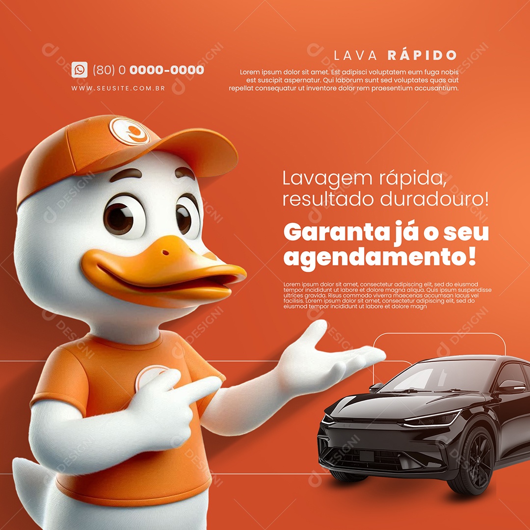 Lava Jato Faça Seu Agendamento Social Media PSD Editável