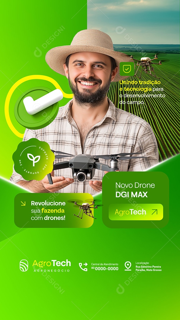 Story Agro Tech Novo Drone Social Media PSD Editável