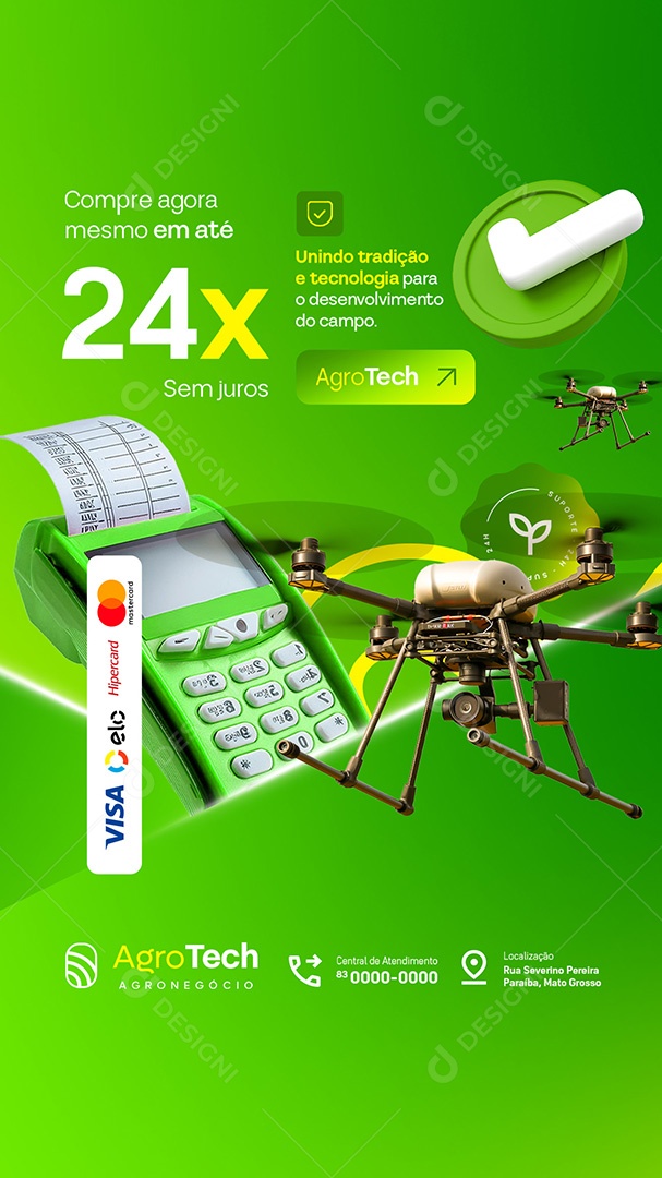 Story Agro Tech Compre Agora Drone Social Media PSD Editável