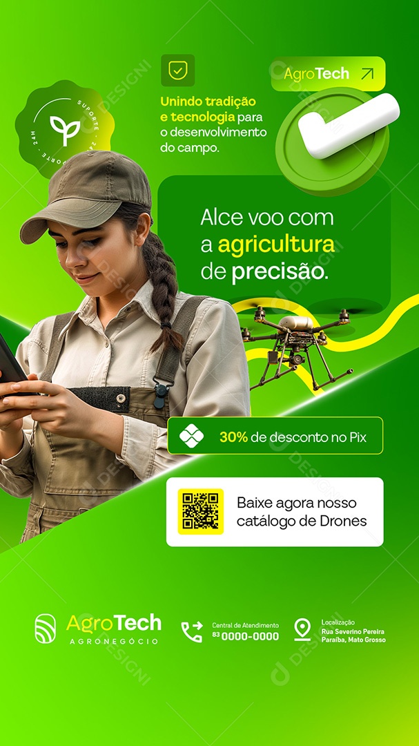 Story Agro Tech Agricultura e Precisão Social Media PSD Editável