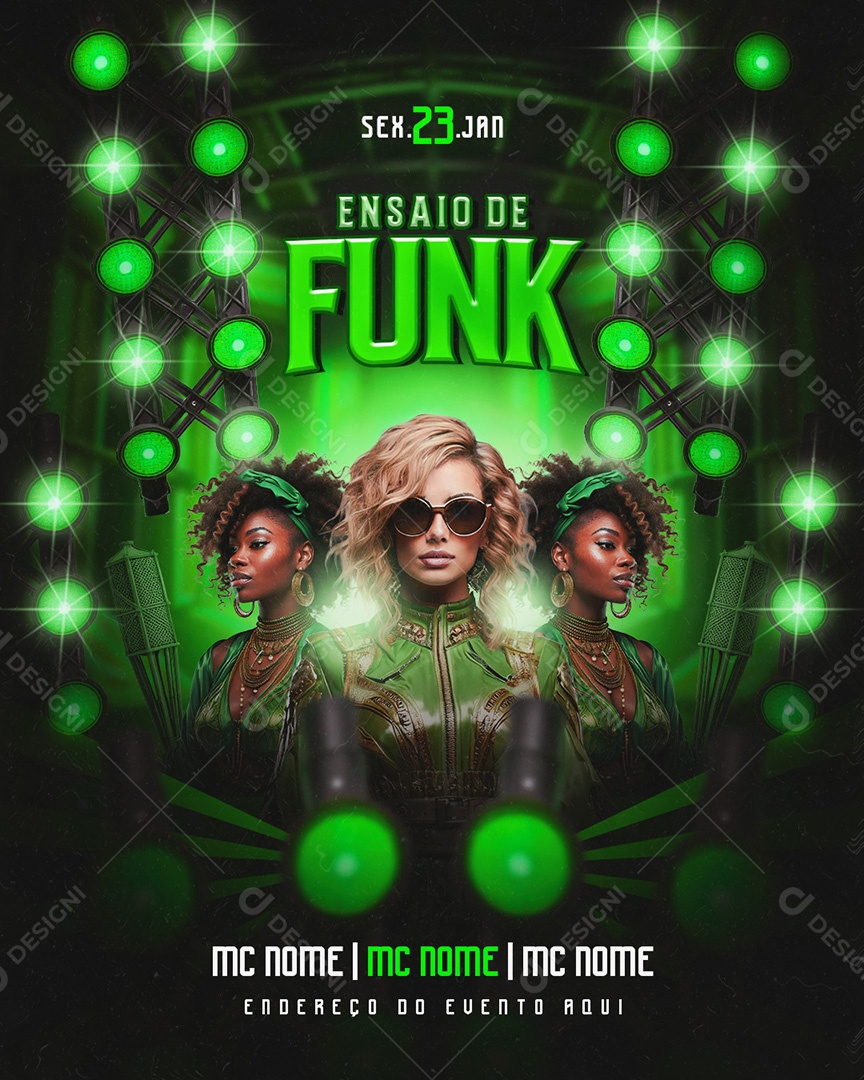 Ensaio de Funk Flyer Social Media PSD Editável