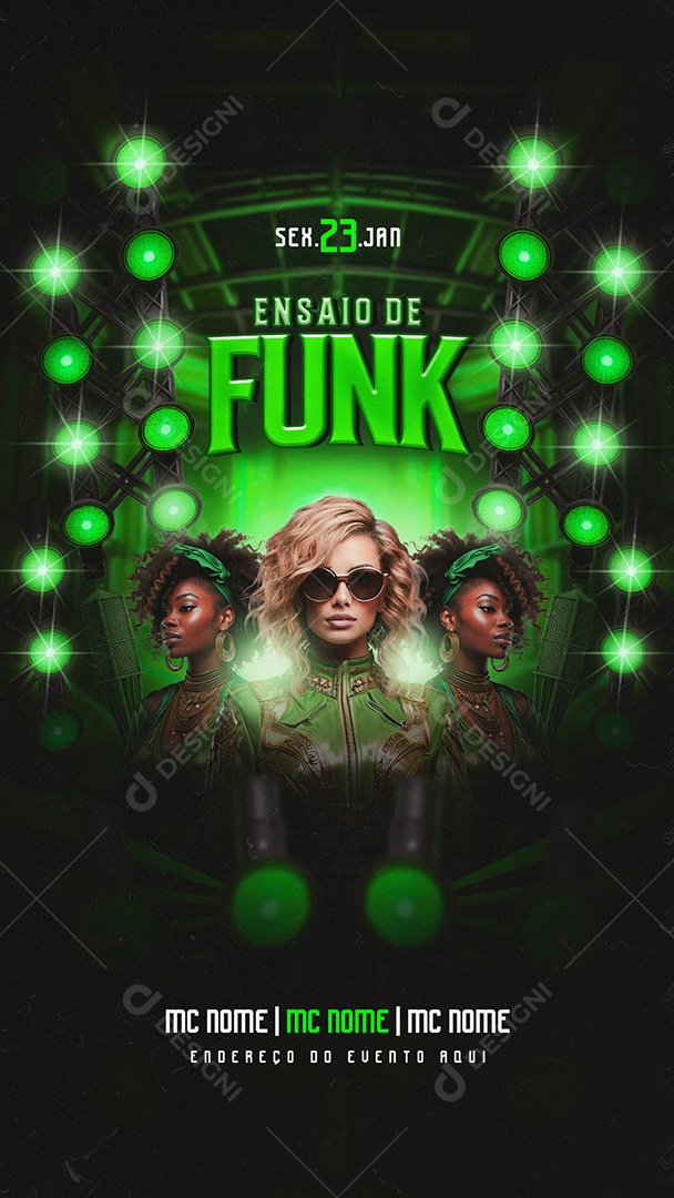Ensaio de Funk Flyer Story Social Media PSD Editável