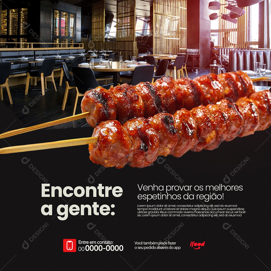 Espetinho Venha Provar Os Melhores Social Media PSD Editável