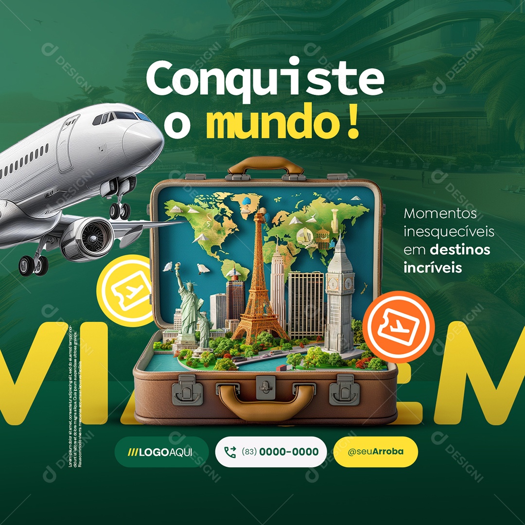 Turismo Conquiste o Mundo Social Media PSD Editável
