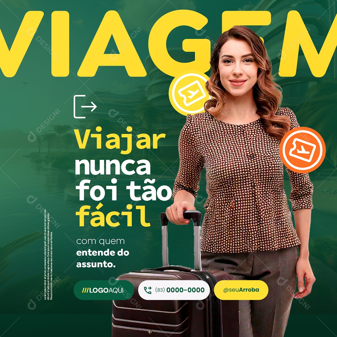 Turismo Viagem Viajar Nunca Foi Tão Fácil Social Media PSD Editável