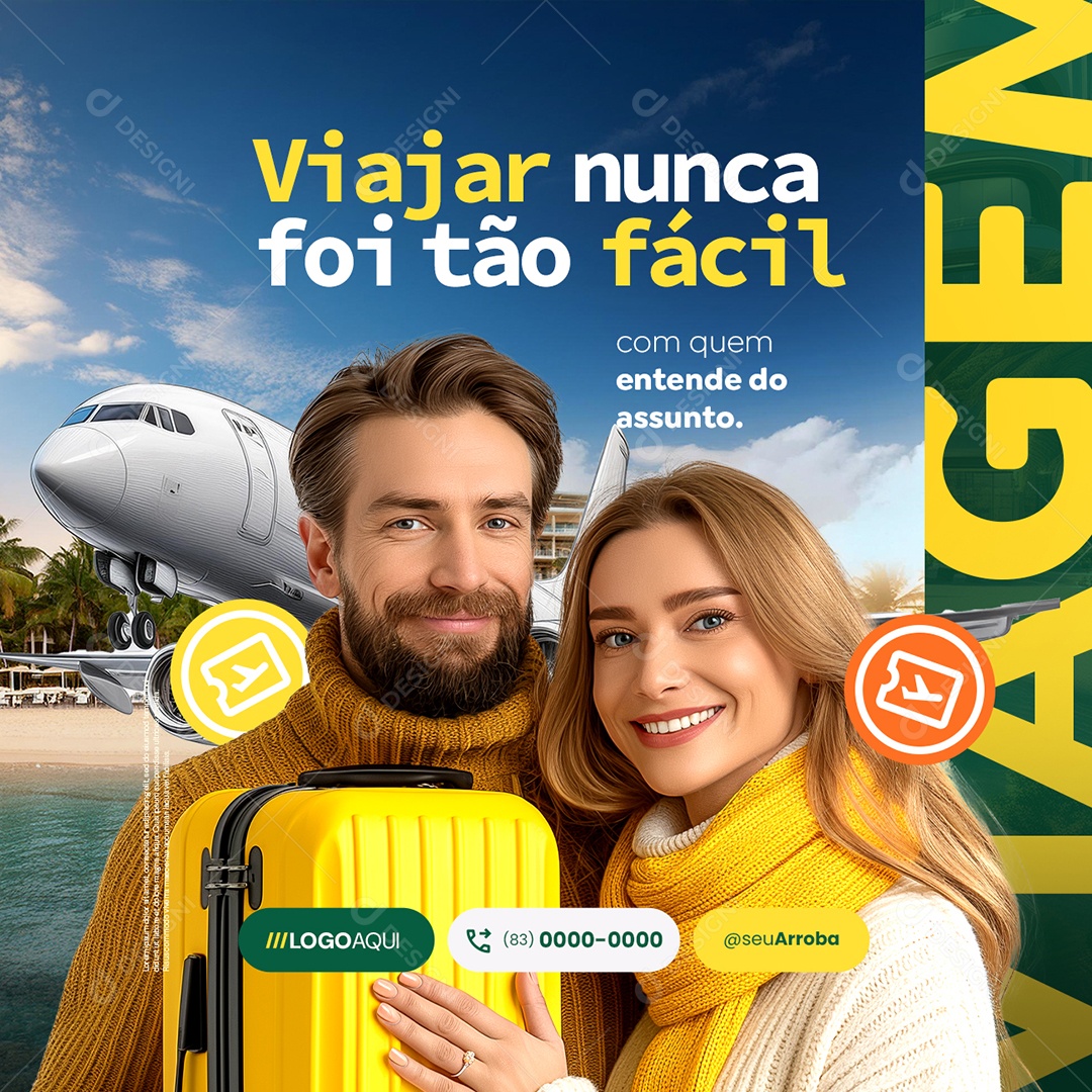 Turismo Viajar Nunca Foi Tão Fácil Social Media PSD Editável