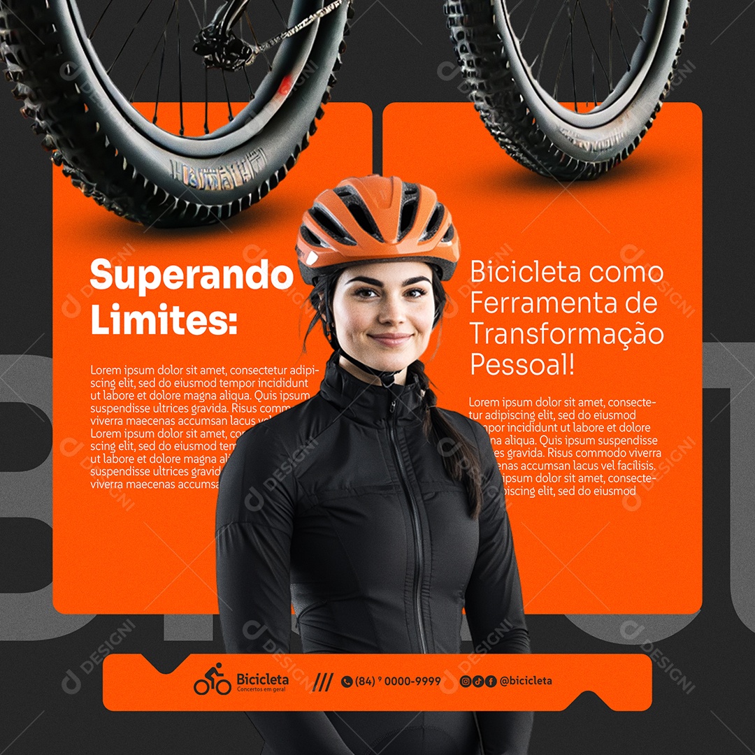 Ciclismo Superando Limites Social Media PSD Editável