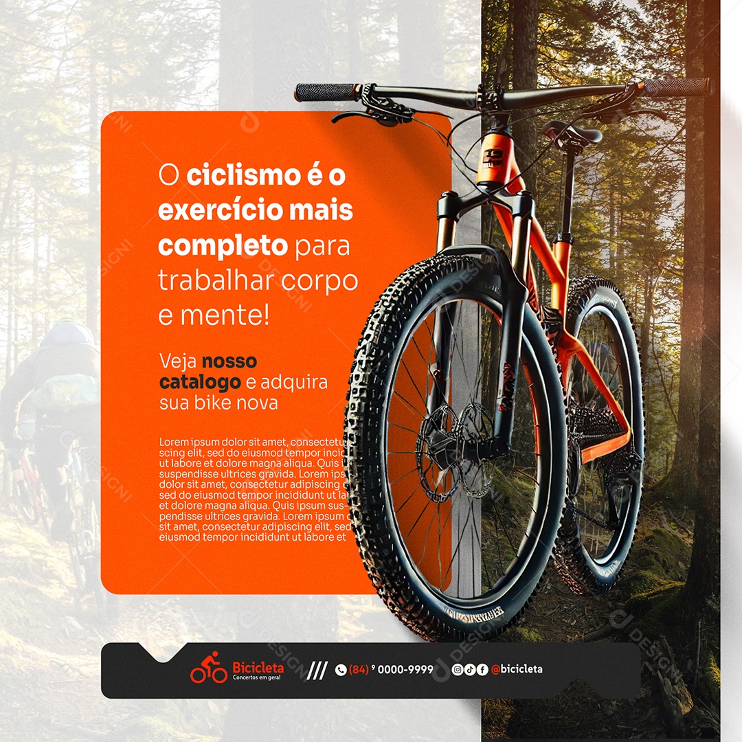 Ciclismo Exercício Mais Completo Social Media PSD Editável