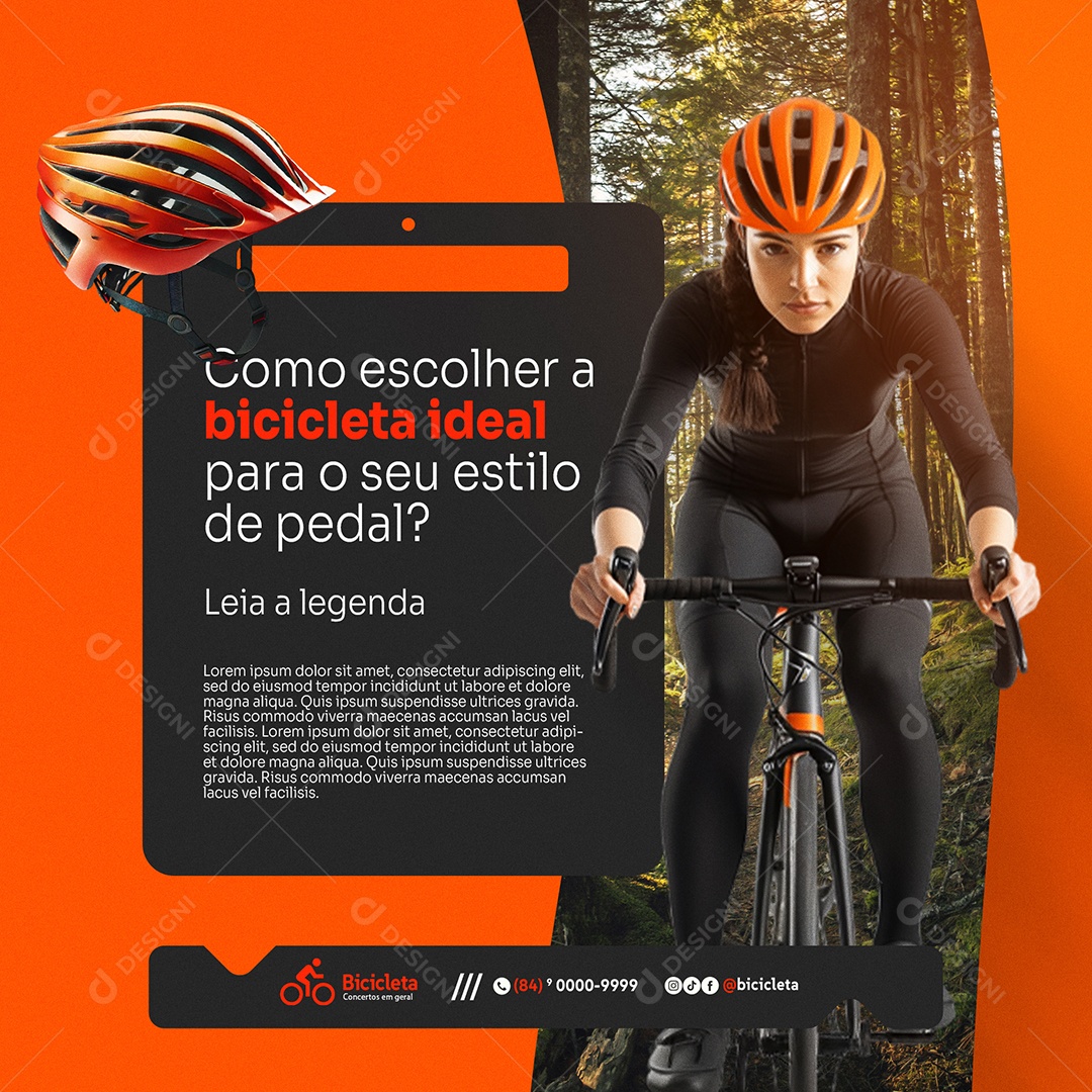 Ciclismo Ciclismo Como Escolher a Bike Ideal Social Media PSD Editável