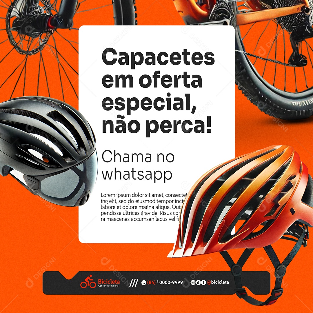 Ciclismo Capacetes Em Oferta Social Media PSD Editável
