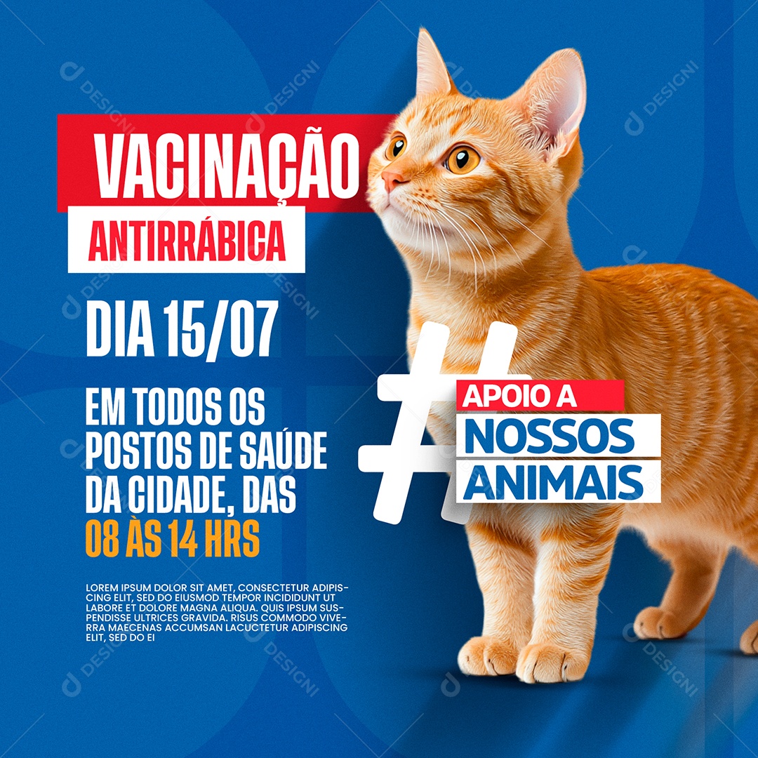 Prefeitura Vacinação Antirrabica Social Media PSD Editável