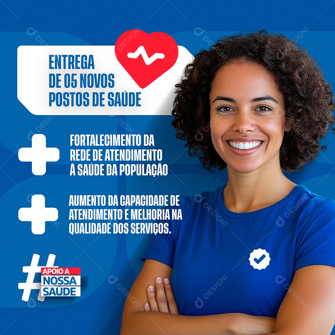 Prefeitura Entrega Novos Postos de Saúde Social Media PSD Editável