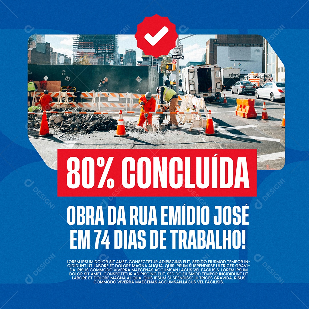 Prefeitura Obra Concluída Social Media PSD Editável