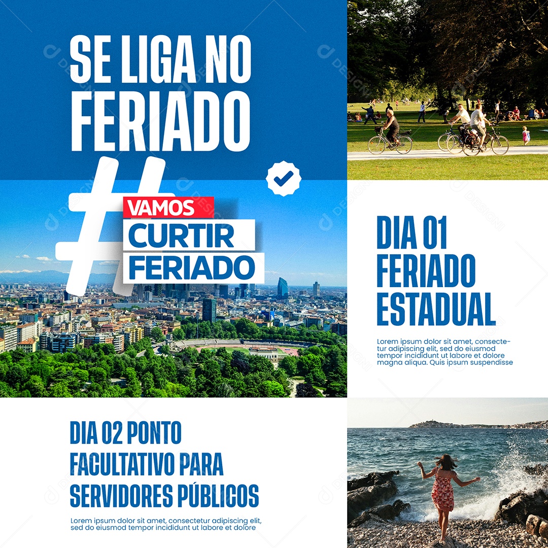 Prefeitura Se Liga No Feriado Social Media PSD Editável