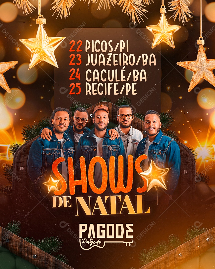Flyer Shows Christmas Pagoda Social Media PSD Editable