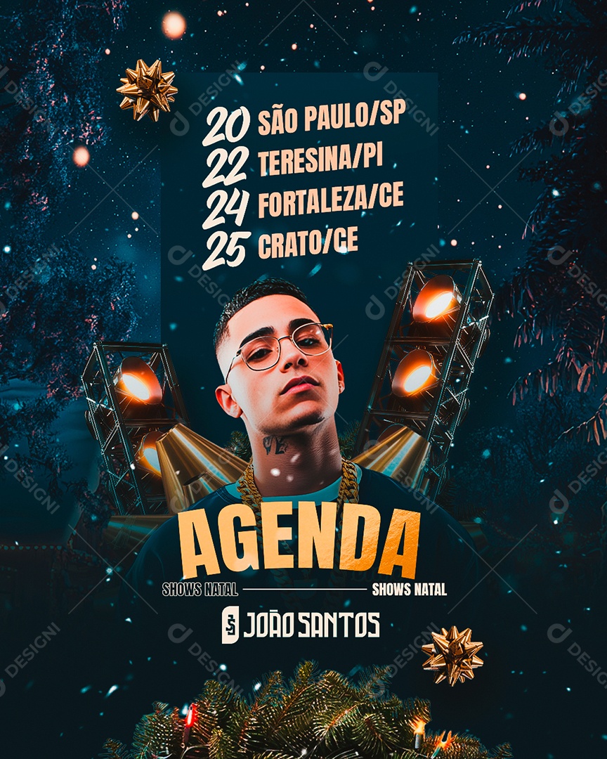 Flyer Agenda Shows Natal João Santos Social Media PSD Editável