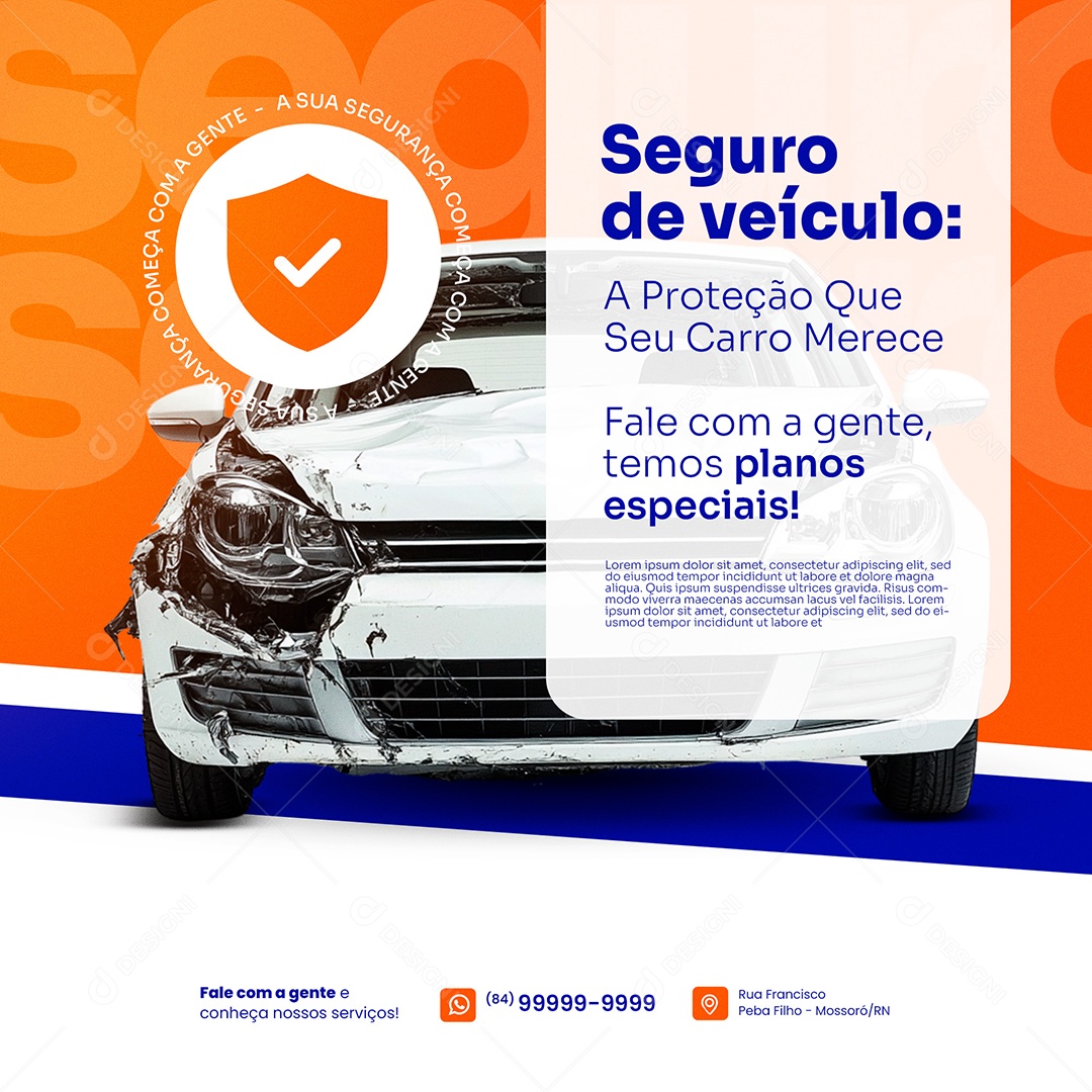 Seguradora Seguro de Veículo Social Media PSD Editável