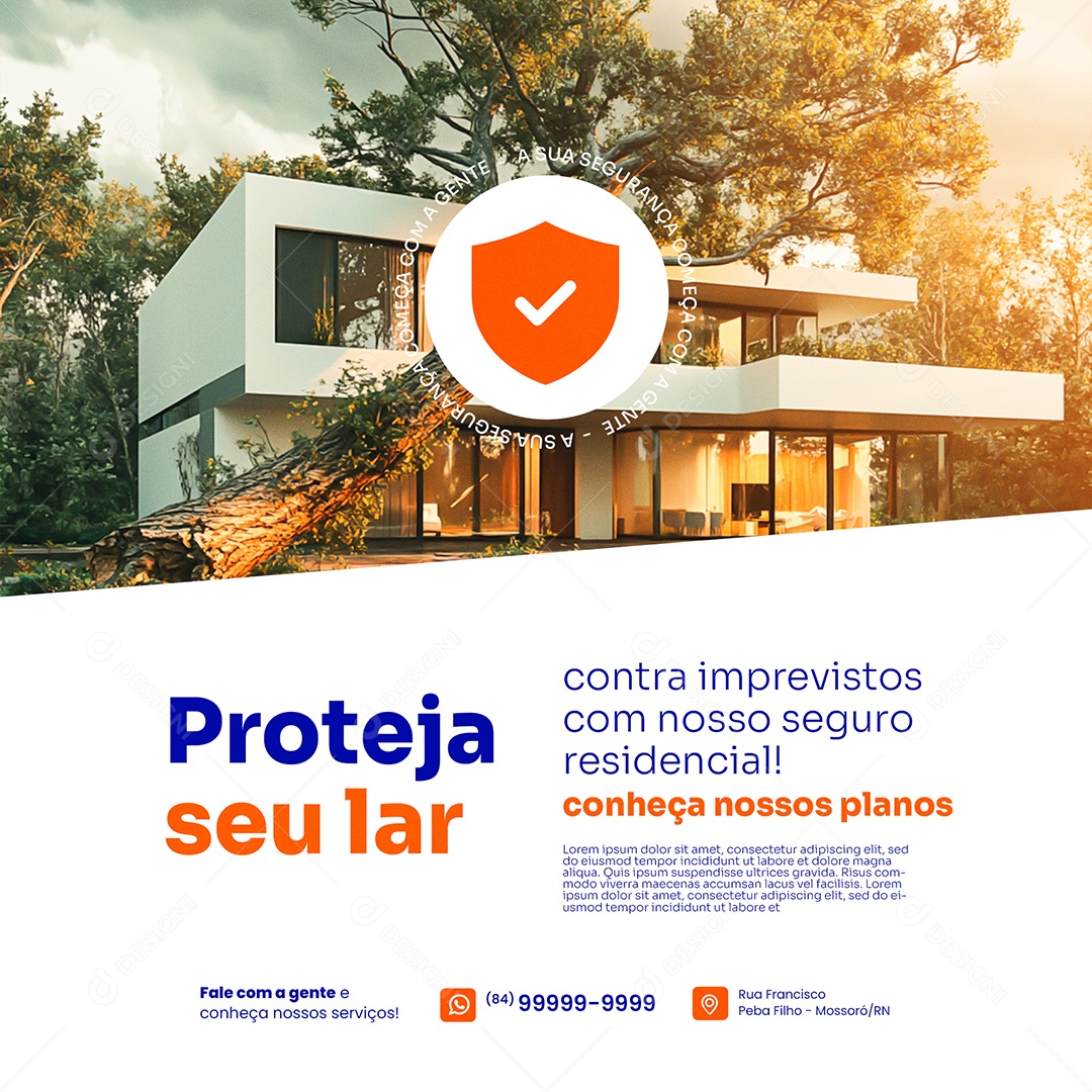 Seguradora Proteja Seu Lar Social Media PSD Editável