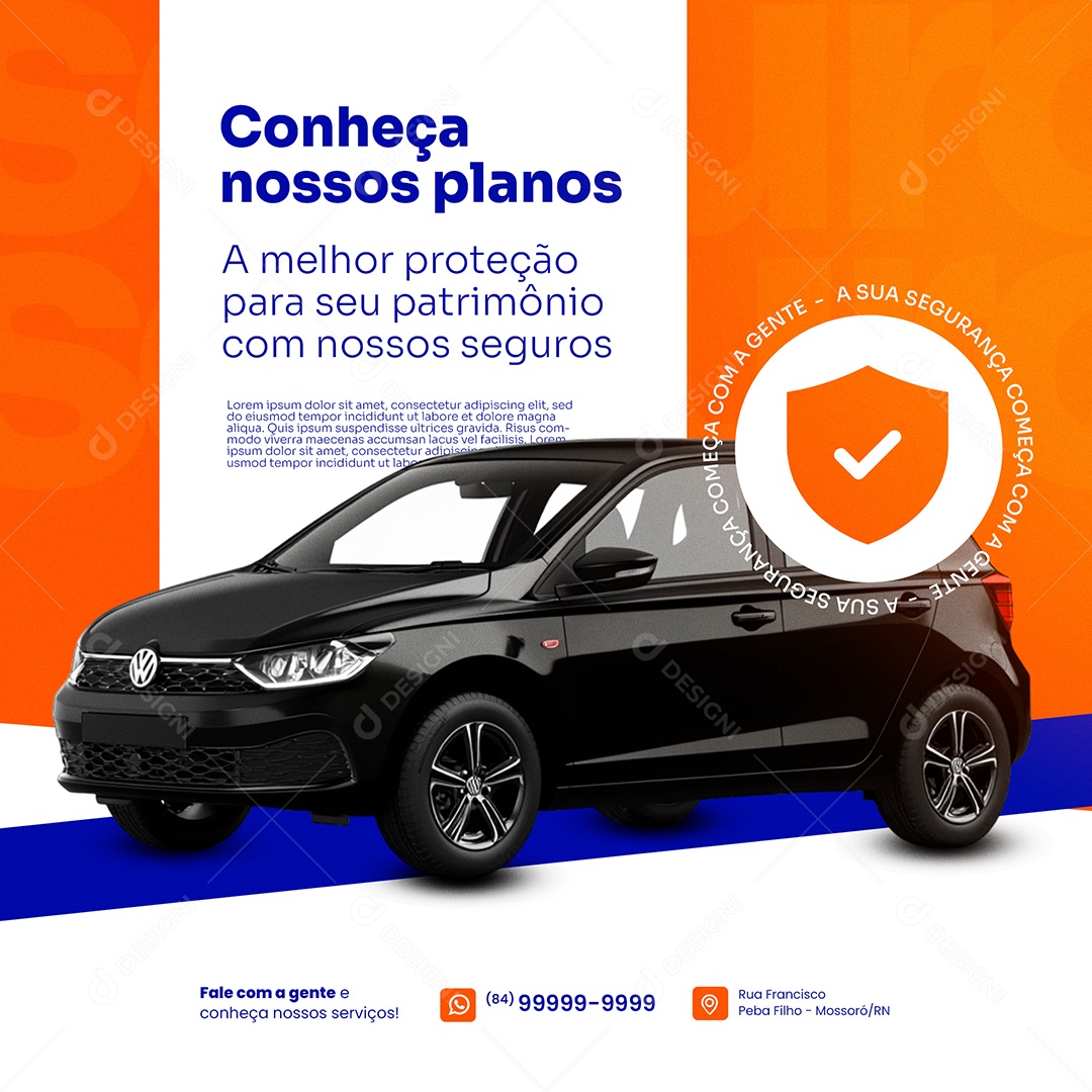 Seguradora Conheça Nossos Planos Social Media PSD Editável