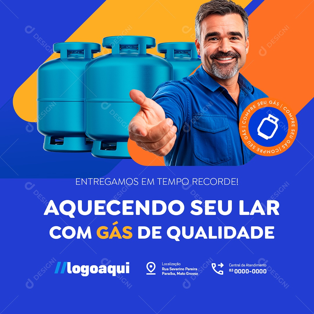 Distribuidora de Gás Aquecendo seu Lar com Gás de Qualidade Social Media PSD Editável