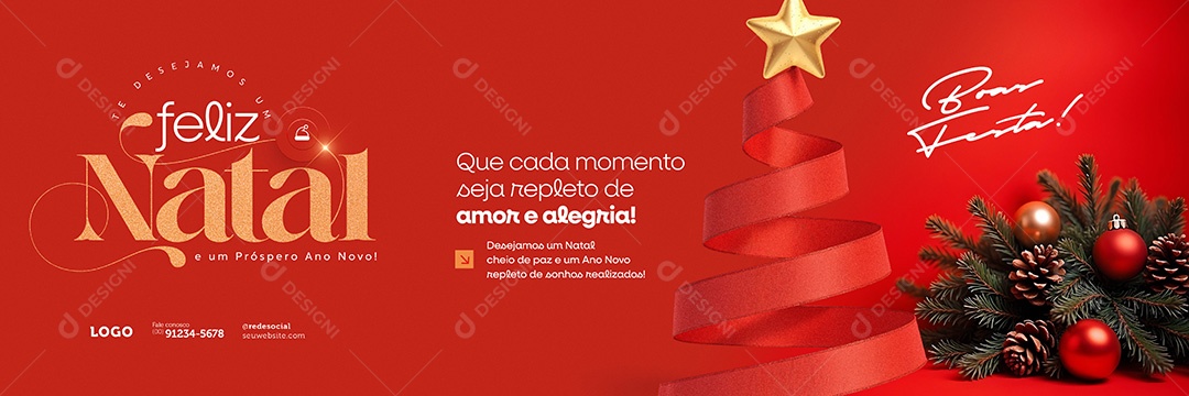 Carrossel Boas Festas Feliz Natal Feliz Ano Novo Social Média PSD Editável
