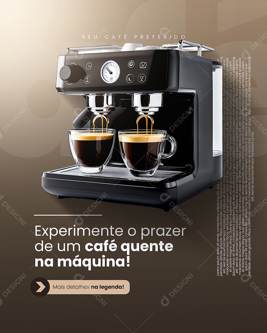 Máquina De Café Social Media PSD Editável