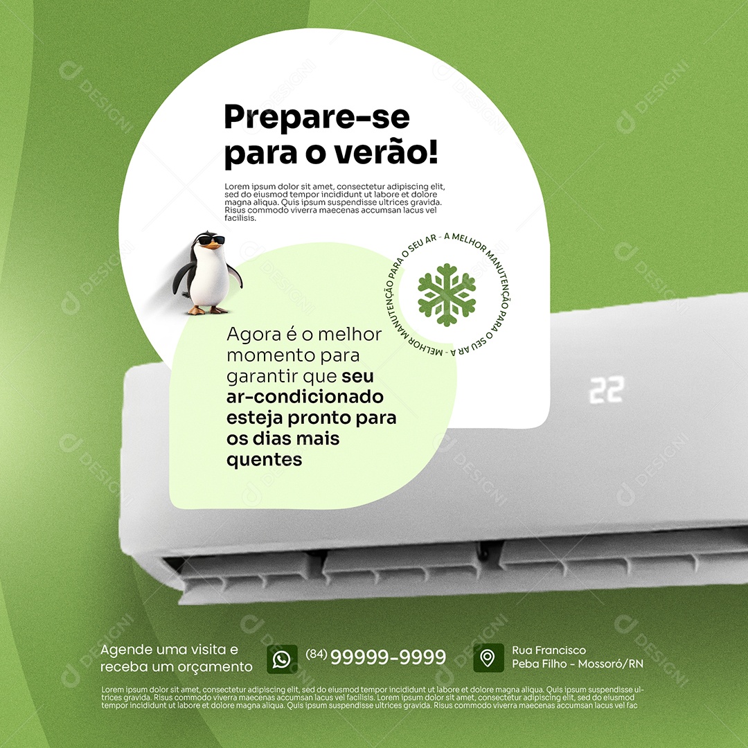 Ar Condicionado Prepare Se Para o Verão Social Media PSD Editável
