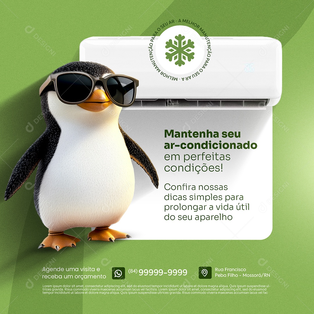 Ar Condicionado Mantenha Seu Ar Em Perfeitas Condições Social Media PSD Editável