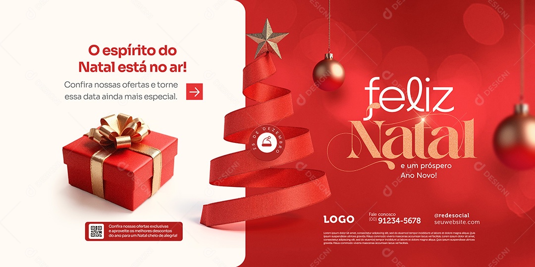 Carrossel Boas Festas Feliz Natal Feliz Ano Novo Social Média PSD Editável
