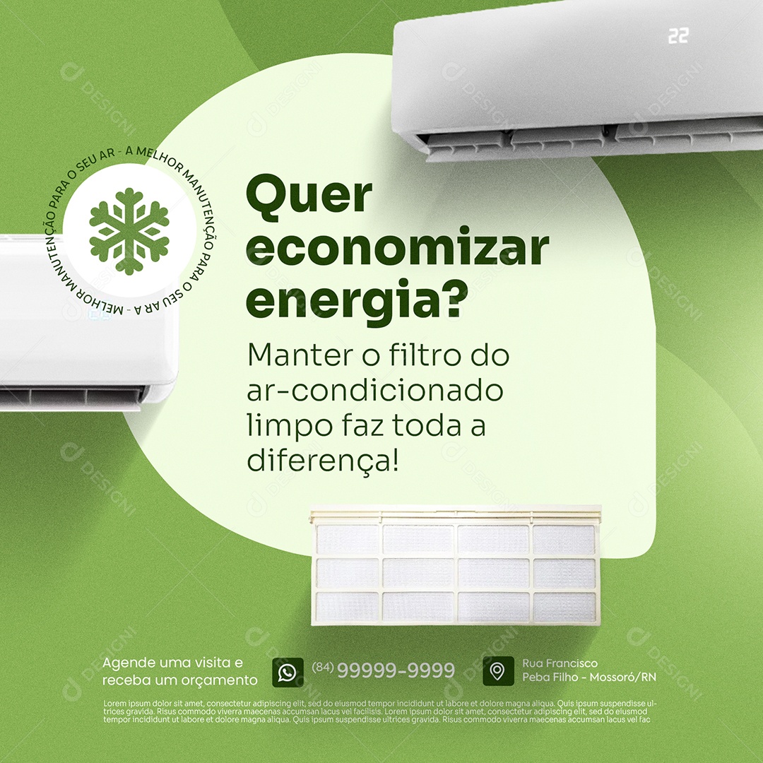 Ar Condicionado Mais Economia de Energia  Media PSD Editável