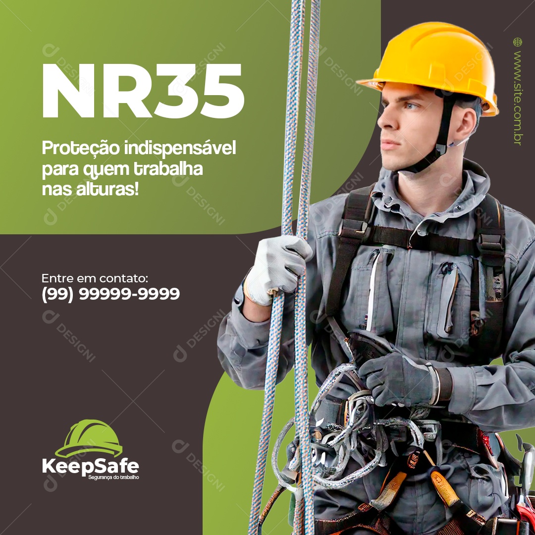 Keepsafe Segurança do Trabalho Proteção Indispensável Social Media PSD Editável