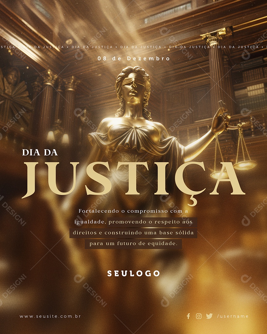 Dia da Justiça 08 de Dezembro Social Media PSD Editável