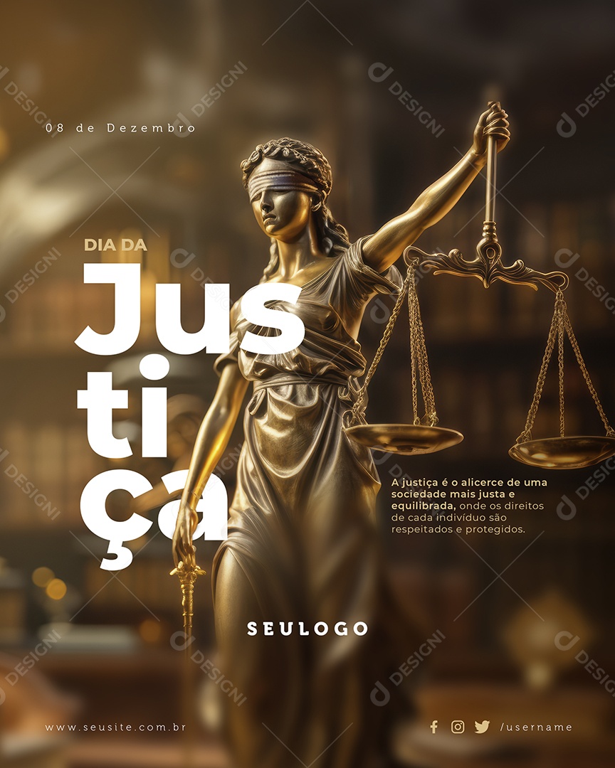 Dia da Justiça 08 de Dezembro Social Media PSD Editável