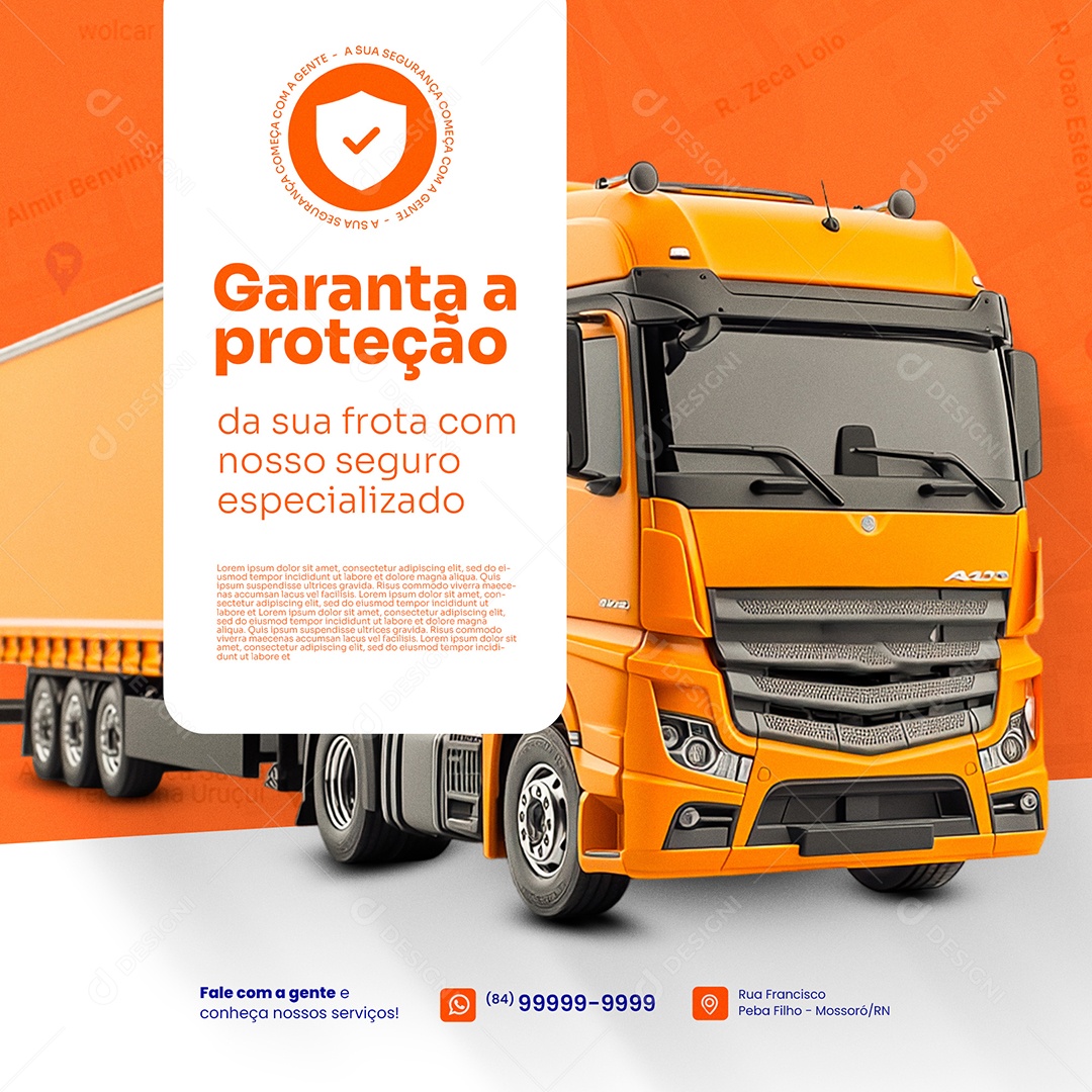 Seguradora Garanta Proteção Para Sua Frota Social Media PSD Editável