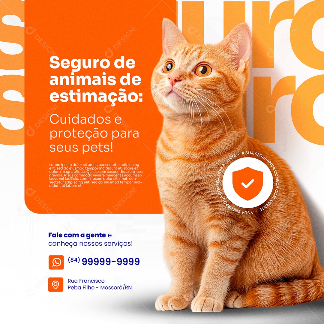Seguro de Animais de Estimação Social Media PSD Editável