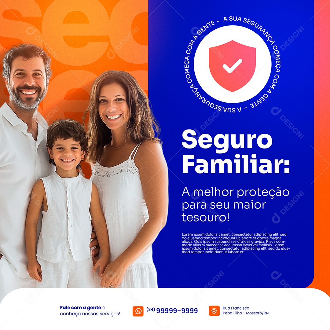 Seguradora Seguro Familiar Social Media PSD Editável