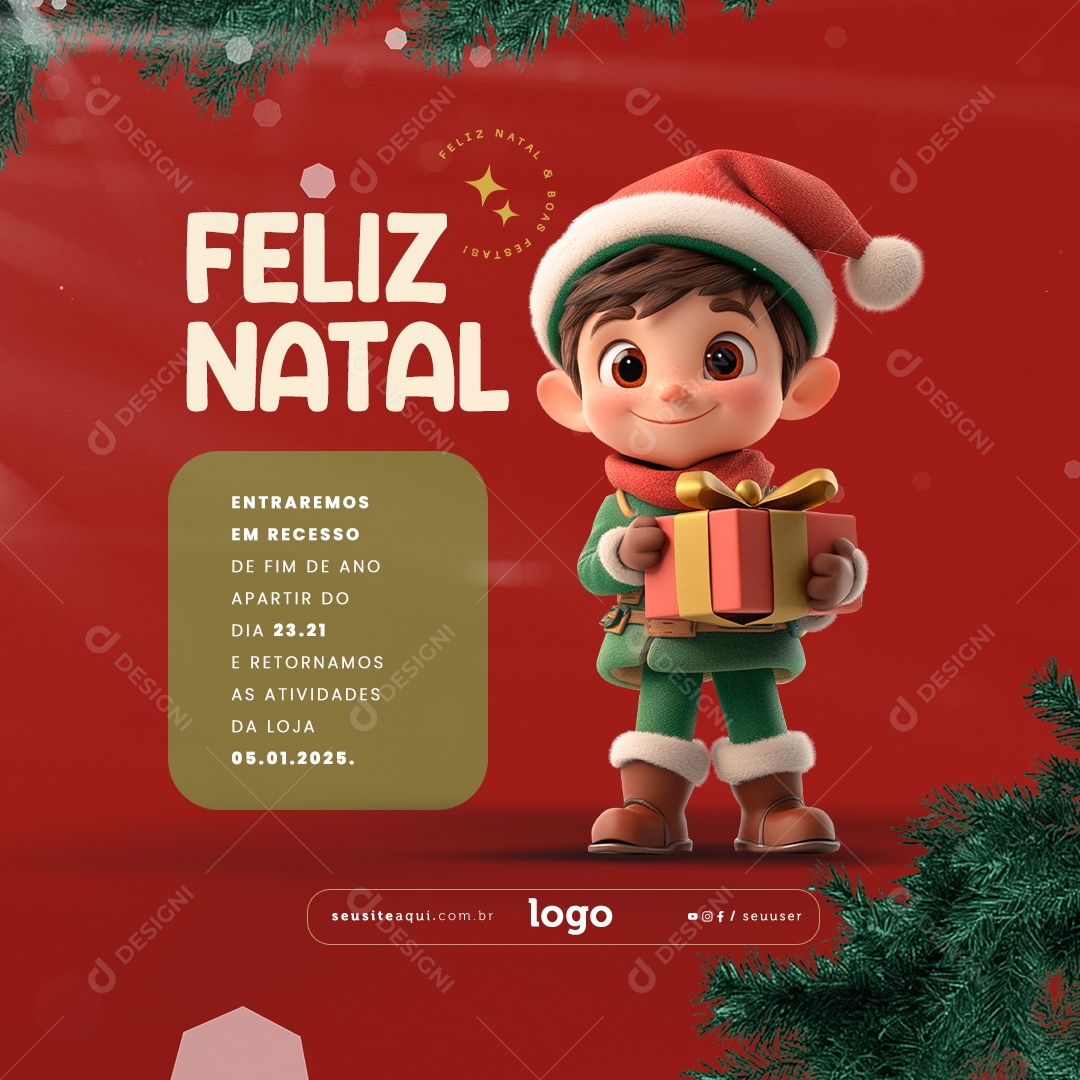 Merry Christmas December 25 Social Hope Media PSD Editable