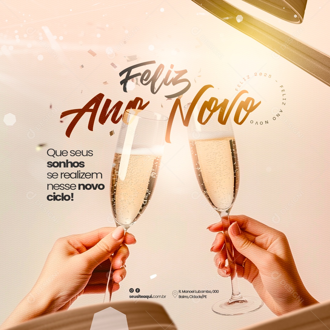 Happy 2025 New Year January 01 Social Media PSD Editable