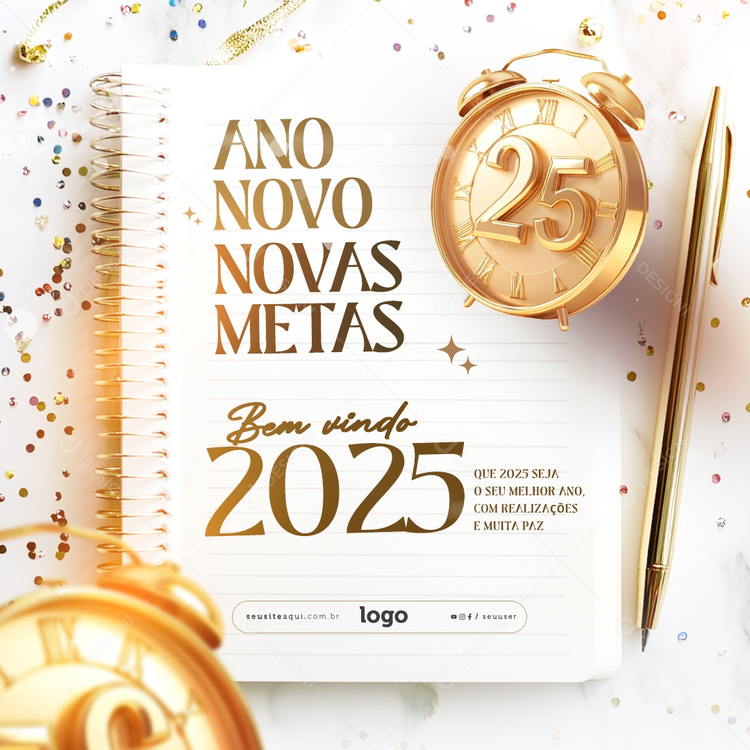 Happy 2025 New Year January 01 Social Media PSD Editable