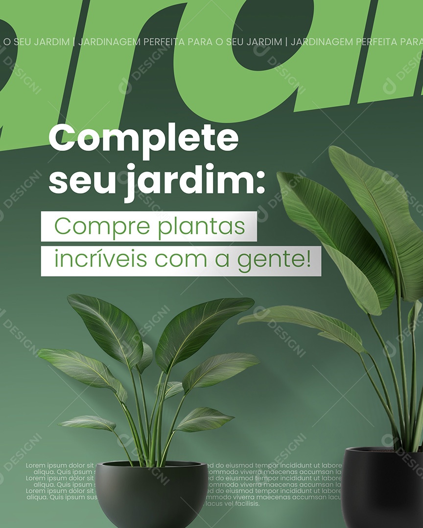 Jardinagem Compre Plantas Incríveis Com a Gente Social Media PSD Editável
