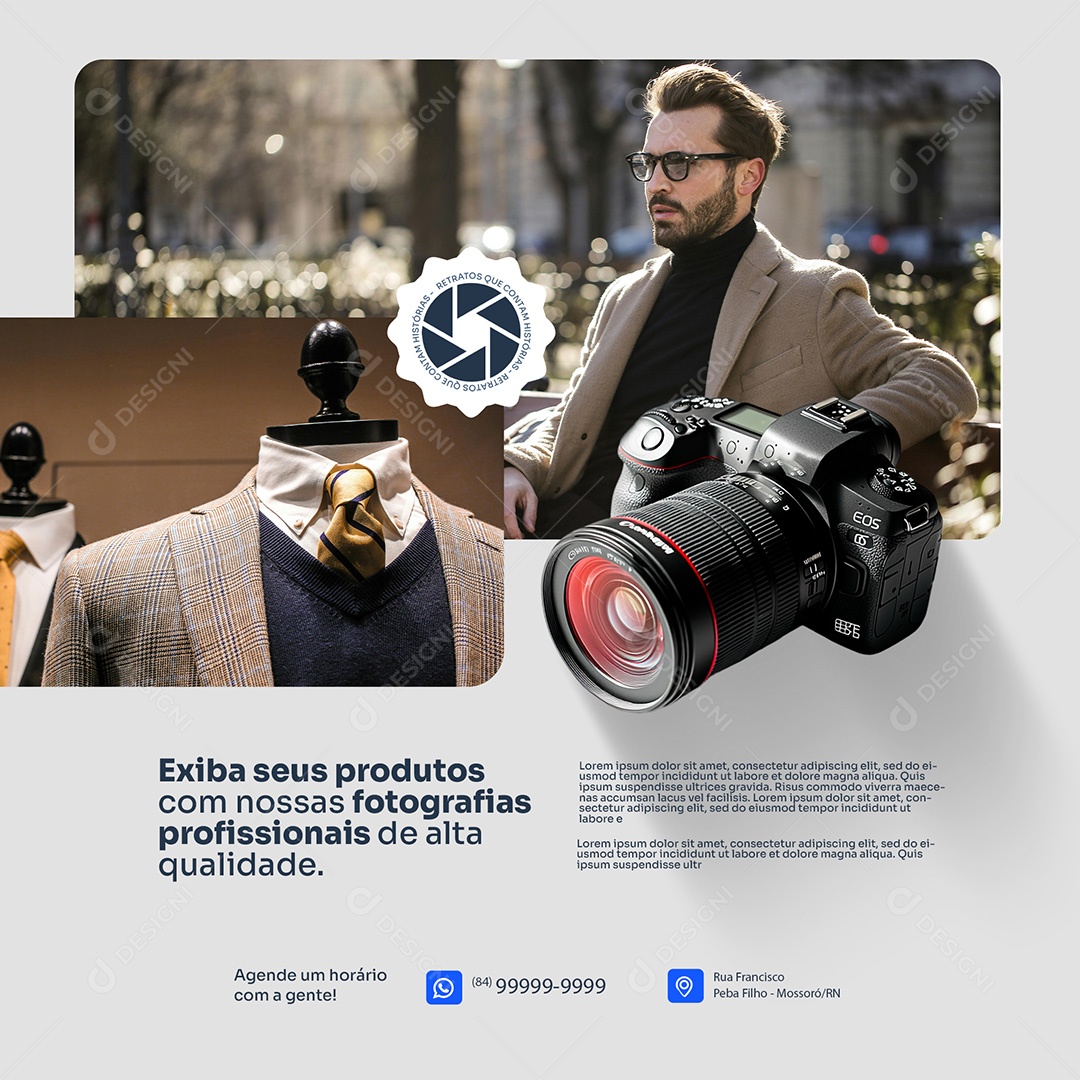Fotógrafo Fotografias Profissionais Social Media PSD Editável