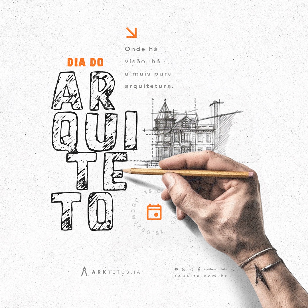 Dia do Arquiteto 15 de Dezembro Onde há Versão Social Media PSD Editável