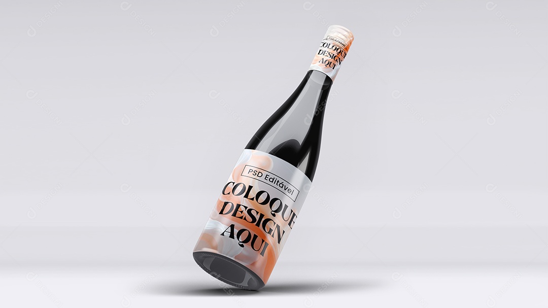 Garrafa de Vidro Mockup PSD Editável