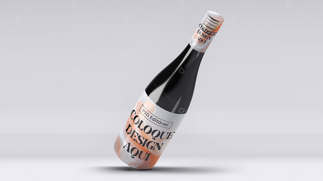 Garrafa de Vidro Mockup PSD Editável