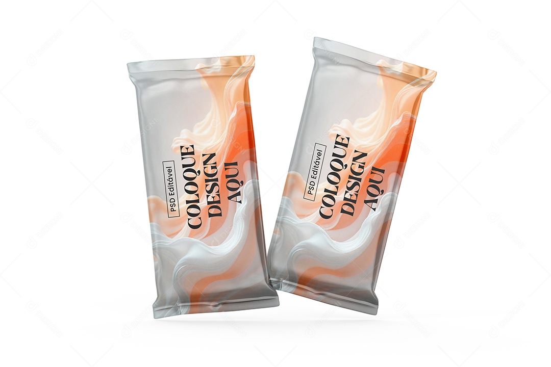 Mockup Duas Embalagens de Doce PSD Editavel