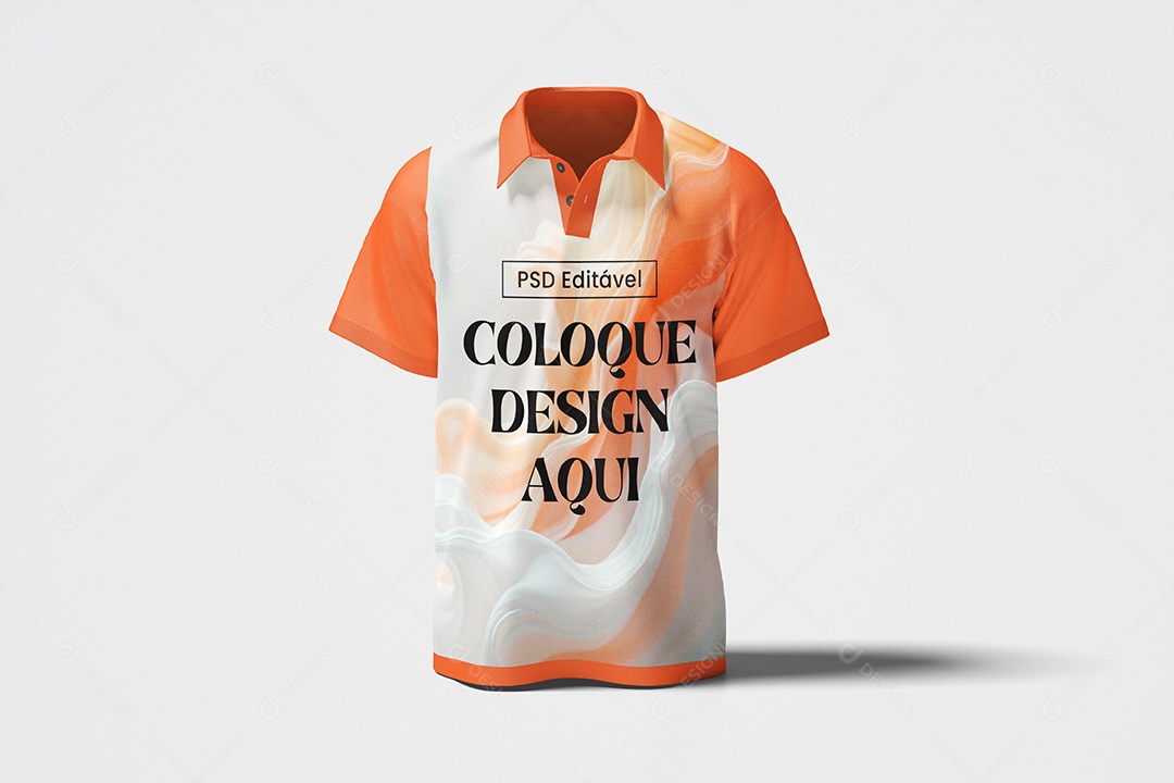Modelo de Camiseta Polo Mockup PSD Editável