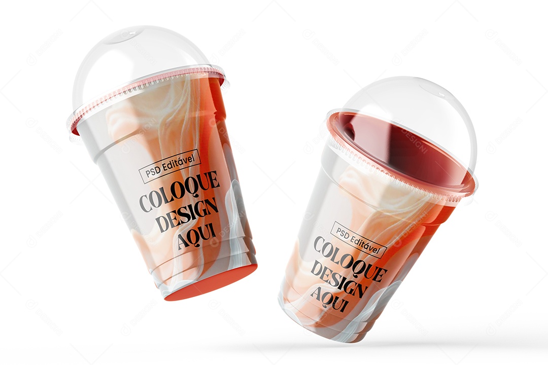 Mockup de Dois Coposde Milkshake PSD Editável