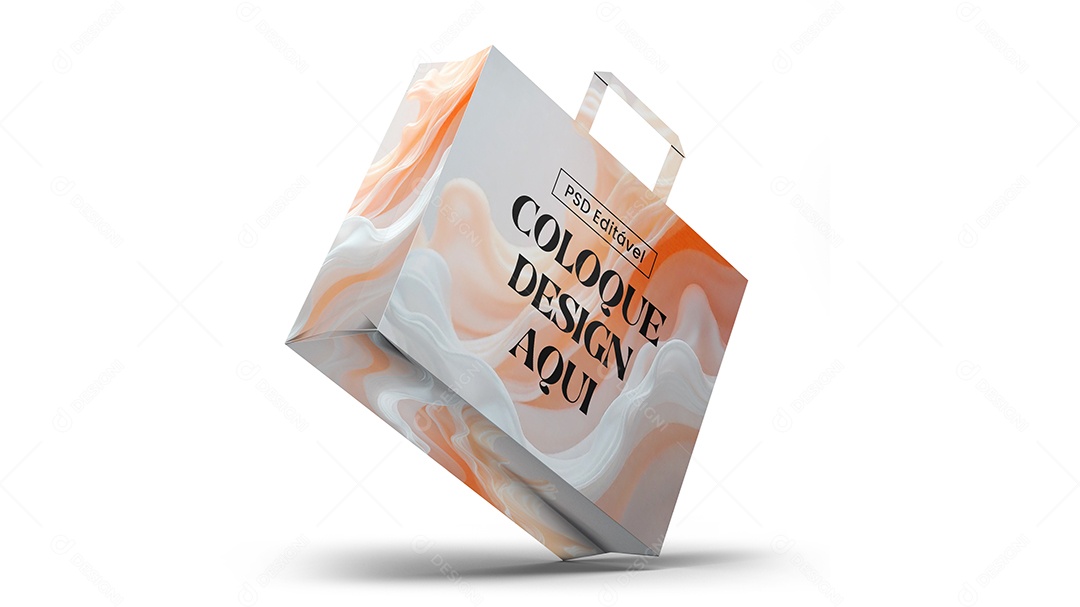 Mockup de Sacola Inclinada PSD Editável